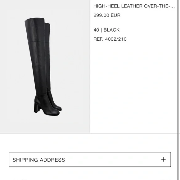 ABSOLUTELY NEW High-Heel Leather Over-the-Knee Boots - Black - Picture 7 of 7